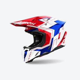 AIROH KASK CROSS ENDURO ATV QUAD TWIST 3 DIZZY WHITE/BLUE/RED ROZMIAR M