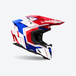 AIROH KASK CROSS ENDURO ATV QUAD TWIST 3 DIZZY WHITE/BLUE/RED ROZMIAR M