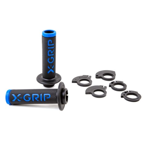 X-GRIP PROMOCJA MANETKI BRAAAAP GRIPS LOCK-ON-GRIP Z ADAPTERAMI ROLGAZU BLUE OPEN END OTW. KOLOR NIEBIESKI