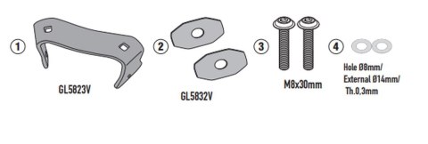 KAPPA ADAPTER DO ZAMONTOWANIA STELAŻA BOCZNEGO KLO5145MK I KLO5145CAM BMW F 900 GS 24-, BEZ UŻYCIA KUFRA K