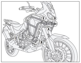 KAPPA GMOLE OSŁONY SILNIKA GÓRNE CRF 1100 L AFRICA TWIN ADVENTURE SPORTS 24-,