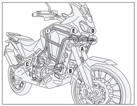 KAPPA GMOLE OSŁONY SILNIKA GÓRNE CRF 1100 L AFRICA TWIN ADVENTURE SPORTS 24-,