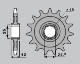 PBR ZĘBATKA PRZÓD 2266 11 GASGAS 280/300 TXT PRO 04-15