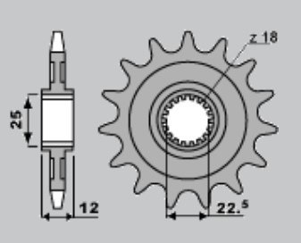 PBR ZĘBATKA PRZÓD 2266 11 GASGAS 280/300 TXT PRO 04-15
