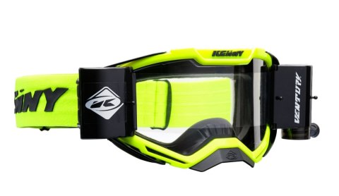 KENNY RACING GOGLE ROLL-OFF VENTURY ŻÓŁTY FLUO/BLACK SZYBA PRZEŻROCZYSTA