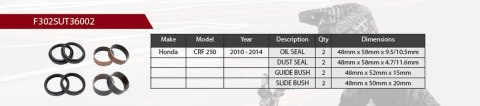 SHOWA 2024/07 ZESTAW NAPRAWCZY AMORTYZATORA PRZEDNIEGO HONDA CRF 250 10- 14 USZCZELNIACZE OLEJOWE X 2, PYŁOWE PANEWKI 4