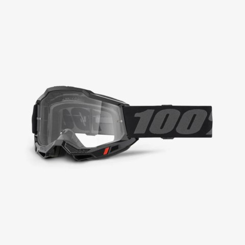 100 PROCENT GOGLE ACCURI 2 BLACK -CLEAR LENS - BLACK SZYBKA PRZEŹROCZYSTA