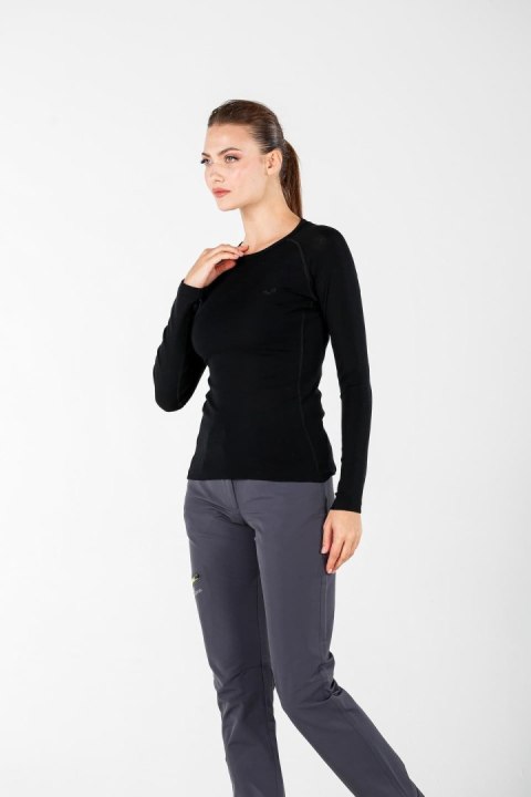 WOOLONA ALIZE KOSZULKA TERMOAKTYWNA DAMSKA Z DŁUGIM RĘKAWEM (100% WEŁNY MERINO) KOLOR CZARNY XL WOOLONA ALIZE KOSZULKA TERMOAKTYWNA DAMSKA Z DŁUGIM RĘKAWEM (100% WEŁNY MERINO) KOLOR CZARNY XL