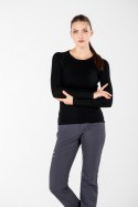 WOOLONA ALIZE KOSZULKA TERMOAKTYWNA DAMSKA Z DŁUGIM RĘKAWEM (100% WEŁNY MERINO) KOLOR CZARNY S