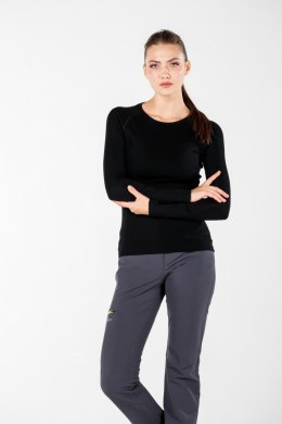 WOOLONA ALIZE KOSZULKA TERMOAKTYWNA DAMSKA Z DŁUGIM RĘKAWEM (100% WEŁNY MERINO) KOLOR CZARNY S