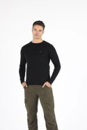 WOOLONA REMUS KOSZULKA TERMOAKTYWNA MĘSKA Z DŁUGIM RĘKAWEM 100% WEŁNY MERINO KOLOR CZARNY XXL