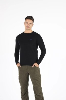 WOOLONA REMUS KOSZULKA TERMOAKTYWNA MĘSKA Z DŁUGIM RĘKAWEM 100% WEŁNY MERINO KOLOR CZARNY XXL