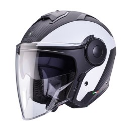 CABERG KASK OTWARTY JET Z BLENDĄ MODEL SOHO MILANO WHITE/BLACK MAT XL