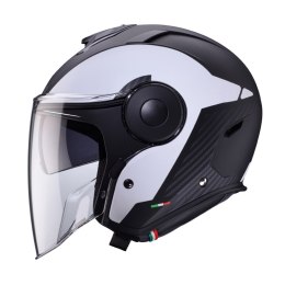 CABERG KASK OTWARTY JET Z BLENDĄ MODEL SOHO MILANO WHITE/BLACK MAT XXL