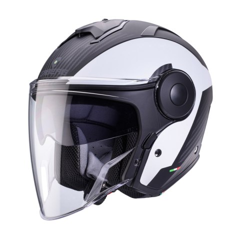 CABERG KASK OTWARTY JET Z BLENDĄ MODEL SOHO MILANO WHITE/BLACK MAT M