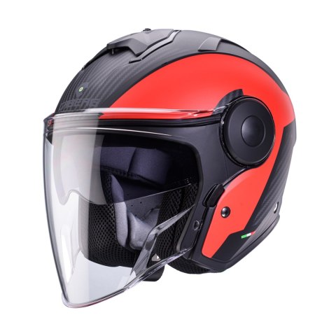 CABERG KASK OTWARTY JET Z BLENDĄ MODEL SOHO MILANO RED/BLACK MAT M