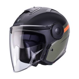 CABERG KASK OTWARTY JET Z BLENDĄ MODEL SOHO ZEPHYR BLACK/GREEN/ORANGE MAT L