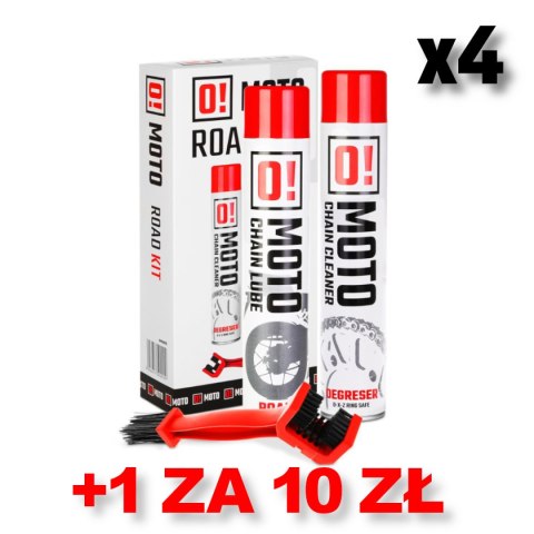 OMOTO ZESTAW 4+1 DO CZYSZCZENIA I SMAROWANIA ŁAŃCUCHA ROAD O! CHAIN CARE AND PROTECTION 2+1 Z SZCZOTKĄ 2X750ML O!MOT OMOTO ZESTAW 4+1 DO CZYSZCZENIA I SMAROWANIA ŁAŃCUCHA ROAD O! CHAIN CARE AND PROTECTION 2+1 Z SZCZOTKĄ 2X750ML O!MOT