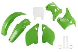 UFO KOMPLET PLASTIKÓW (FULL KIT) Z OSŁONAMI TELESKOPÓW (AMORTYZATORÓW) KAWASAKI KX 125 / 250 '93 KOLOR OEM (ZIELONY/BIAŁY) (KA19