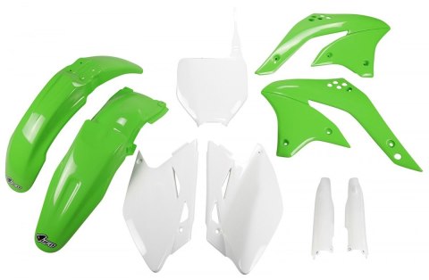 UFO KOMPLET PLASTIKÓW (FULL KIT) Z OSŁONAMI TELESKOPÓW (AMORTYZATORÓW) KAWASAKI KXF 450 '08 KOLOR OEM (ZIELONY/ BIAŁY) (KA211E99 UFO KOMPLET PLASTIKÓW (FULL KIT) Z OSŁONAMI TELESKOPÓW (AMORTYZATORÓW) KAWASAKI KXF 450 '08 KOLOR OEM (ZIELONY/ BIAŁY) (KA211E99