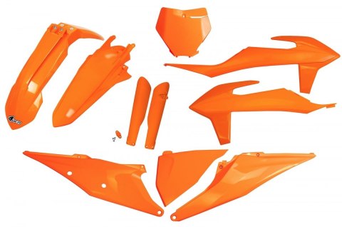 UFO KOMPLET PLASTIKÓW (FULL KIT) Z OSŁONAMI TELESKOPÓW (AMORTYZATORÓW) KTM SX 125/150/250 '19-'22, SXF (SX-F) 250/350/450 '19-'2