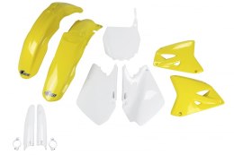 UFO KPL PLASTIKÓW FULL KIT SUZUKI RM 125 01- 22, 250 22 KOLOR BIAŁY/ŻÓ