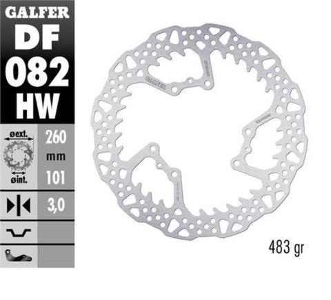 GALFER TARCZA HAMULCOWA PRZÓD CRF 250R 15-24 450R 260X101X3MM SHARK ENDURO MX