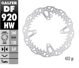 GALFER TARCZA HAMULCOWA PRZÓD SHERCO SE 125 21-24 250SE SEF 14-24 300SE 450SEF 15-24 260X120X3MM SHARK EN
