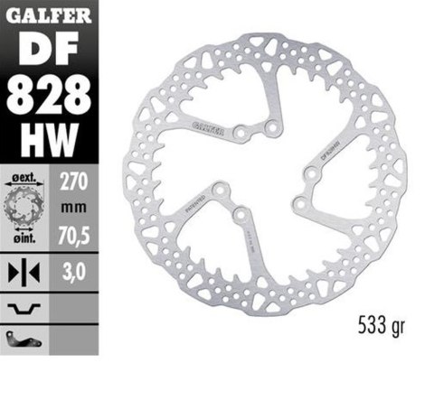 GALFER TARCZA HAMULCOWA PRZÓD TM EN MX SMR SMX 125 144 250 300 400 450 530 00-24 270X70, 5X3MM SHARK ENDURO