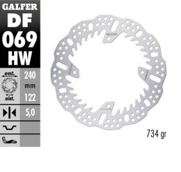 GALFER TARCZA HAMULCOWA TYŁ CR 125 250 CRF250R 04-23 CRF 450R 09-23 240X140X5MM SHARK ENDURO MX