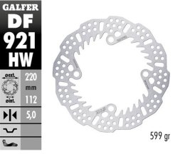 GALFER TARCZA HAMULCOWA TYŁ SHERCO SE 125 21-24 250SE SEF 14-24 300SE 450SEF 15-24 220X112X5MM SHARK ENDU