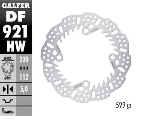 GALFER TARCZA HAMULCOWA TYŁ SHERCO SE 125 21-24 250SE SEF 14-24 300SE 450SEF 15-24 220X112X5MM SHARK ENDU