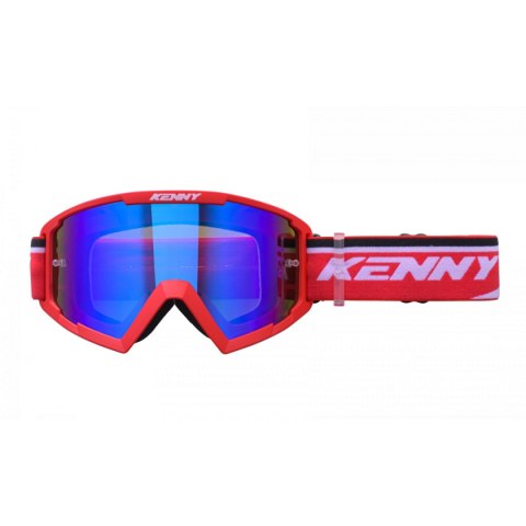 KENNY RACING GOGLE TRACK+ RED -BLUE LENS - RED/WHITE SZYBKA BLUEE LUSTRO