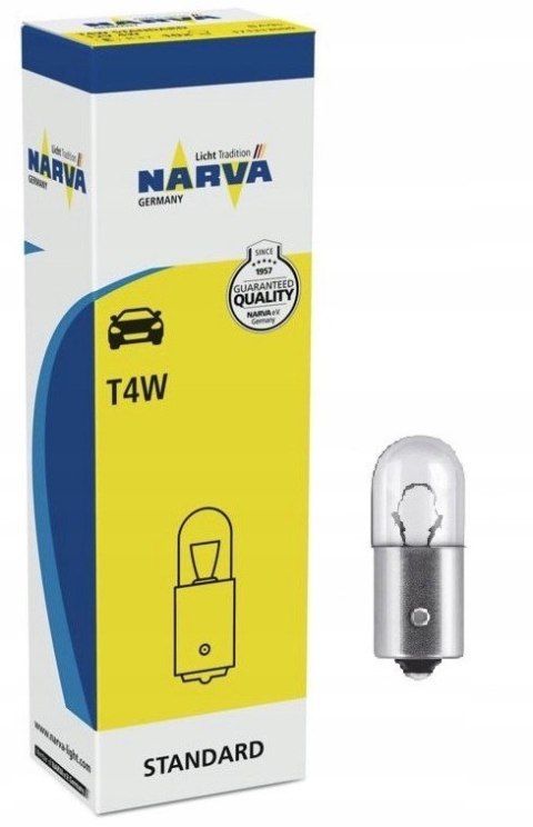 NARVA ŻARÓWKA T4W 12 4W BA9S POSTOJÓWKA -ŚWIATŁO POSTOJOWE -POZYCYJNE