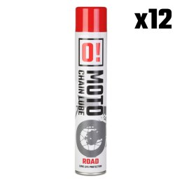 OMOTO ZESTAW 12 SZTUK SPRAY SMAR DO ŁAŃCUCHA 750ML ROAD O! CHAIN LUBE OLE-006 PAKIET