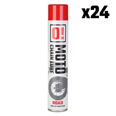 OMOTO ZESTAW 24 SZTUKI SPRAY SMAR DO ŁAŃCUCHA 750ML ROAD O! CHAIN LUBE OLE-006 PAKIET
