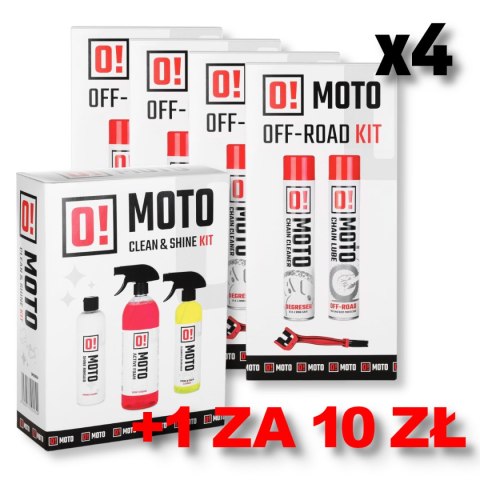 OMOTO ZESTAW 4+1 DO CZYSZCZENIA I SMAROWANIA ŁAŃCUCHA OFF ROAD O! CHAIN CARE AND PROTECTION 2+1 Z SZCZOTKĄ +