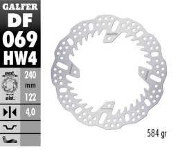 GALFER TARCZA HAMULCOWA TYŁ CR 125 250 CRF250R 04-23 CRF 450R 09-23 240X140X4MM SHARK ENDURO MX