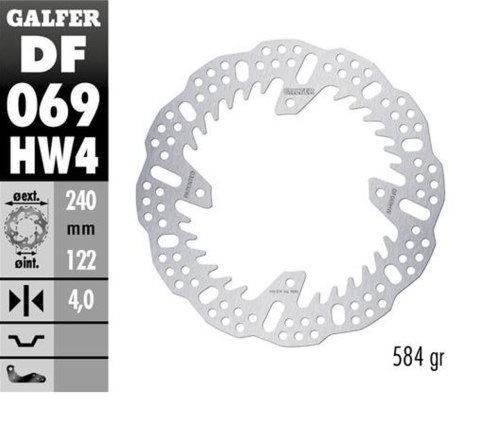GALFER TARCZA HAMULCOWA TYŁ CR 125 250 CRF250R 04-23 CRF 450R 09-23 240X140X4MM SHARK ENDURO MX