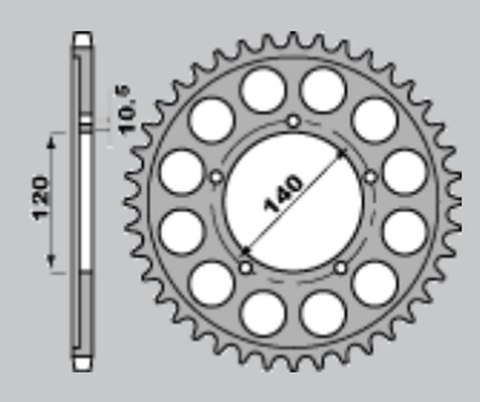 GROSSKOPF ZĘBATKA TYŁ 4409 42 GSXR 1000 01-06, SV1000 03-06 JTR1800.42