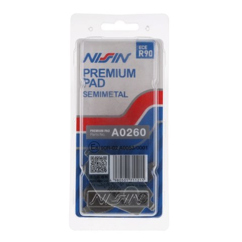 NISSIN KLOCKI HAMULCOWE KH101 PREMIUM SEMI-METALLIC SPIEK METALICZNY ECE R90 2P-229NS NISSIN KLOCKI HAMULCOWE KH101 PREMIUM SEMI-METALLIC SPIEK METALICZNY ECE R90 2P-229NS