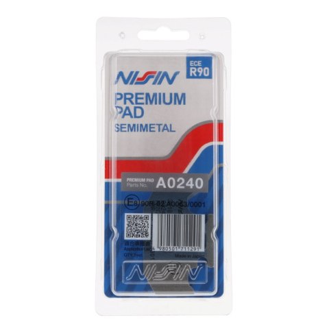 NISSIN KLOCKI HAMULCOWE KH152 PREMIUM SEMI-METALLIC SPIEK METALICZNY ECE R90 2P-227NS NISSIN KLOCKI HAMULCOWE KH152 PREMIUM SEMI-METALLIC SPIEK METALICZNY ECE R90 2P-227NS
