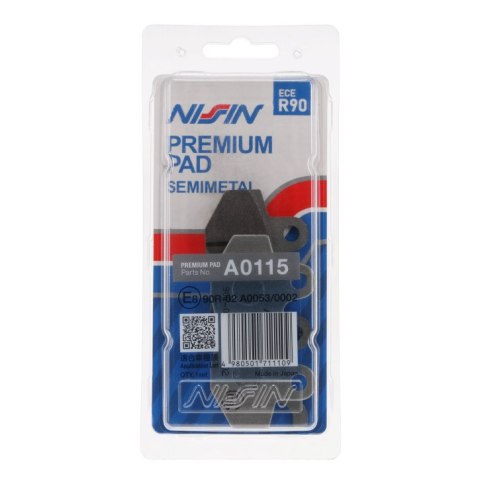 NISSIN KLOCKI HAMULCOWE KH165 KH215 PREMIUM SEMI-METALLIC SPIEK METALICZNY ECE R90 2P-212NS NISSIN KLOCKI HAMULCOWE KH165 KH215 PREMIUM SEMI-METALLIC SPIEK METALICZNY ECE R90 2P-212NS