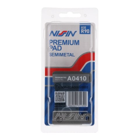 NISSIN KLOCKI HAMULCOWE KH265 KH296 PREMIUM SEMI-METALLIC SPIEK METALICZNY ECE R90 2P-245NS NISSIN KLOCKI HAMULCOWE KH265 KH296 PREMIUM SEMI-METALLIC SPIEK METALICZNY ECE R90 2P-245NS
