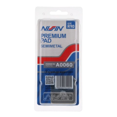 NISSIN KLOCKI HAMULCOWE KH54 KH257 PREMIUM SEMI-METALLIC SPIEK METALICZNY ECE R90 2P-206GS NISSIN KLOCKI HAMULCOWE KH54 KH257 PREMIUM SEMI-METALLIC SPIEK METALICZNY ECE R90 2P-206GS