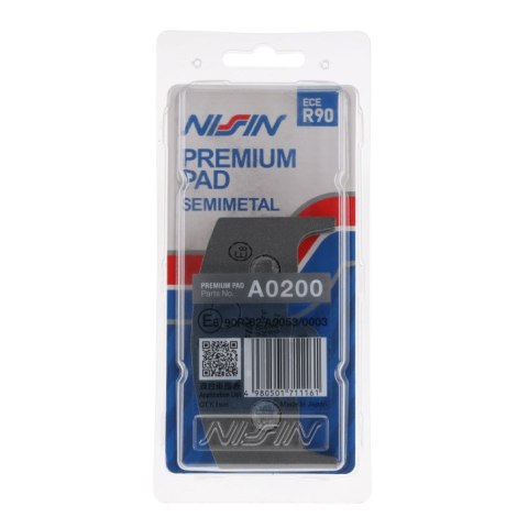 NISSIN KLOCKI HAMULCOWE KH80 PREMIUM SEMI-METALLIC SPIEK METALICZNY ECE R90 2P-222NS NISSIN KLOCKI HAMULCOWE KH80 PREMIUM SEMI-METALLIC SPIEK METALICZNY ECE R90 2P-222NS